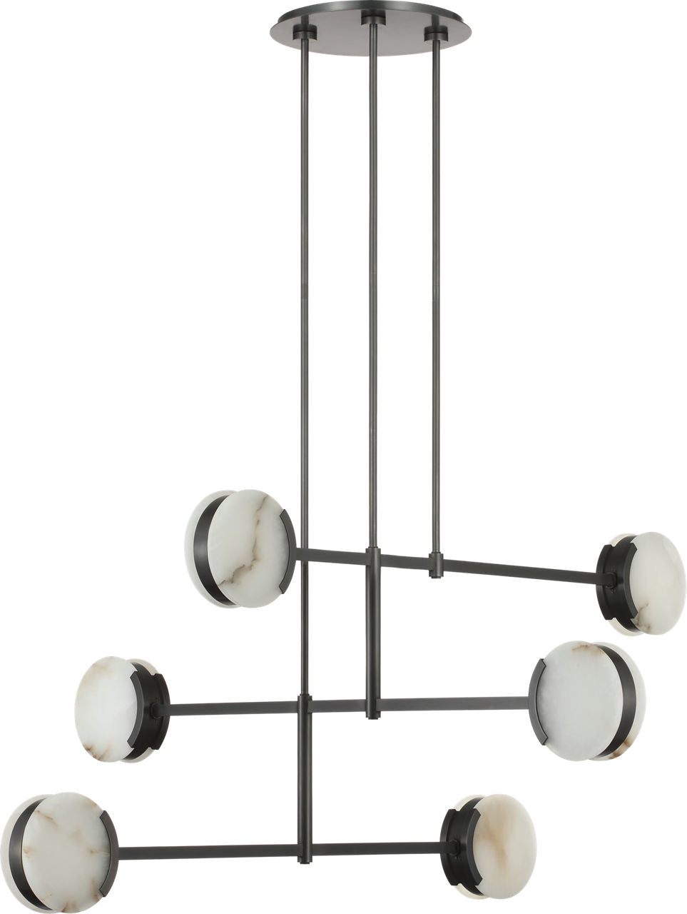 Melange 54" Multi-Positional Chandelier | Bronze | Alabaster