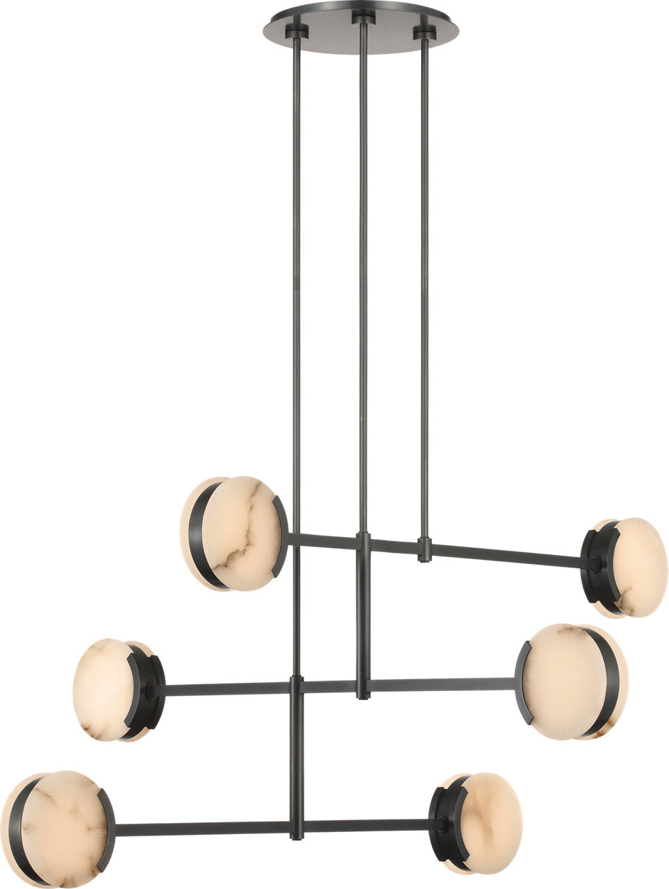 Melange 54" Multi-Positional Chandelier | Bronze | Alabaster
