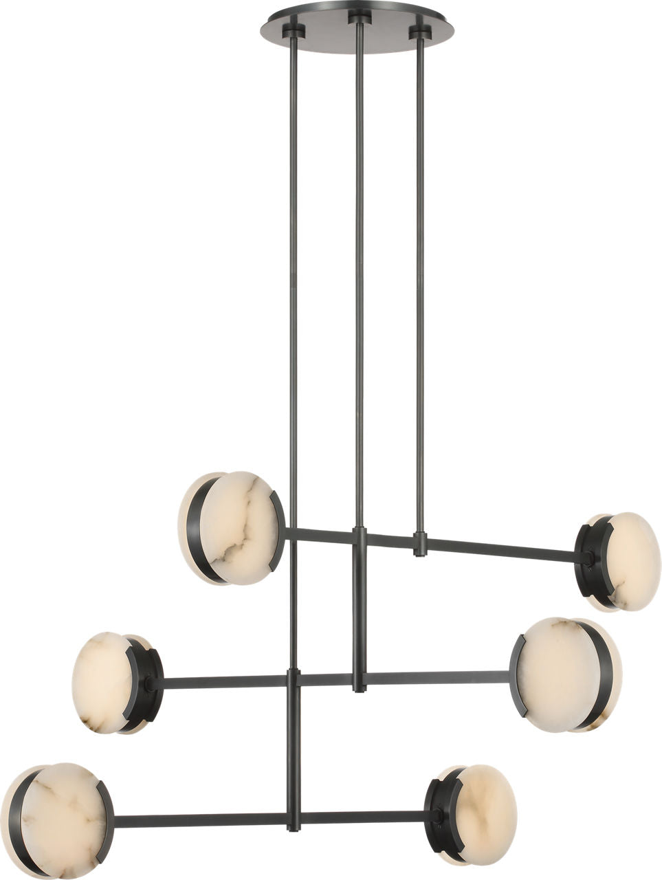 Melange 54" Multi-Positional Chandelier | Bronze | Alabaster