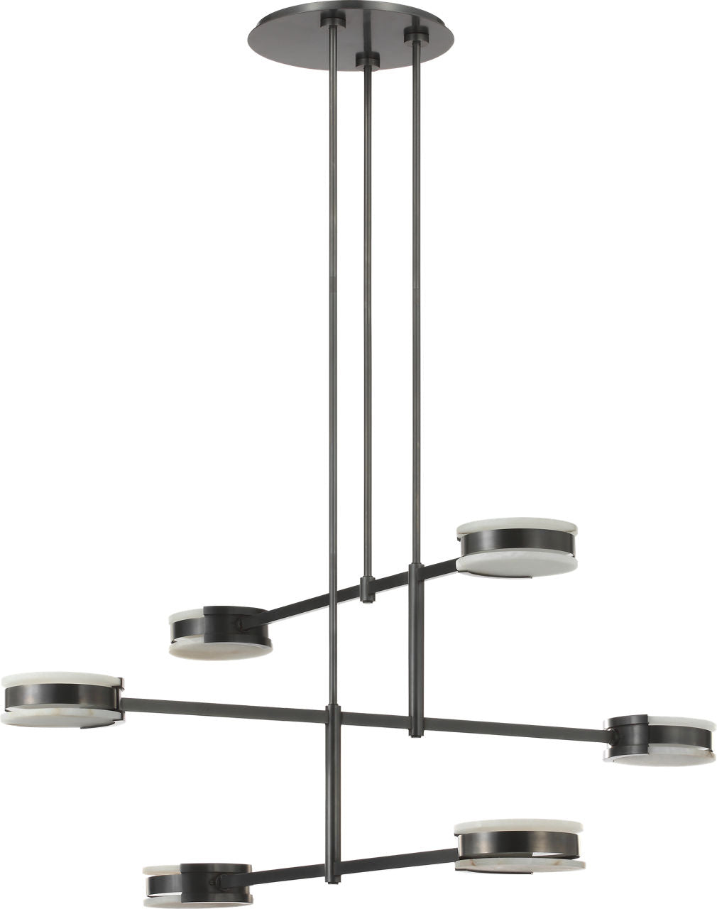 Melange 54" Multi-Positional Chandelier | Bronze | Alabaster