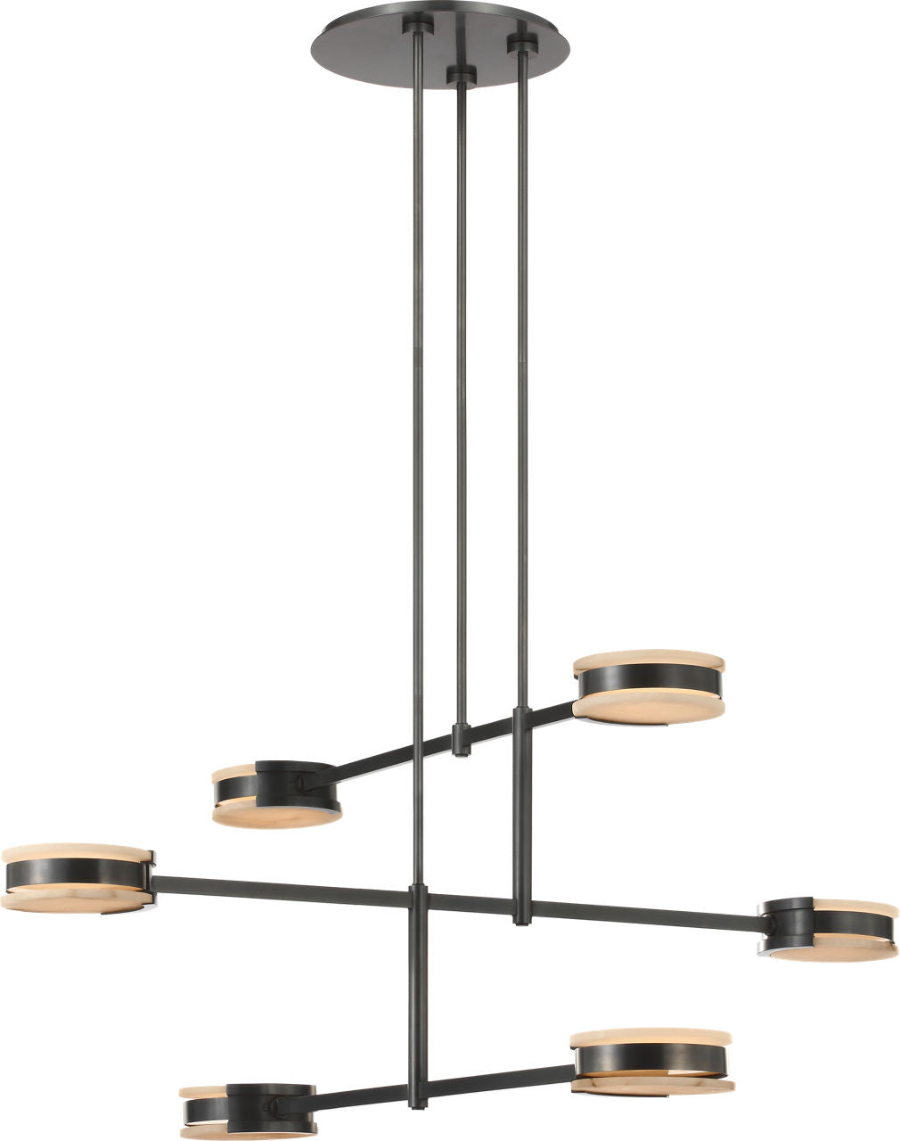 Melange 54" Multi-Positional Chandelier | Bronze | Alabaster