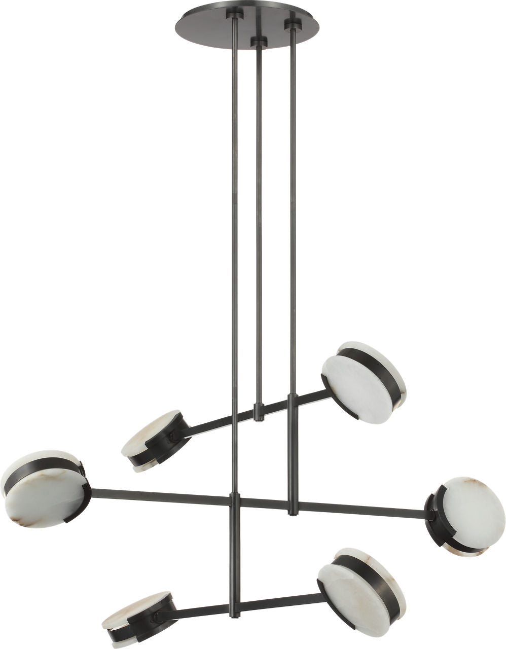 Melange 54" Multi-Positional Chandelier | Bronze | Alabaster