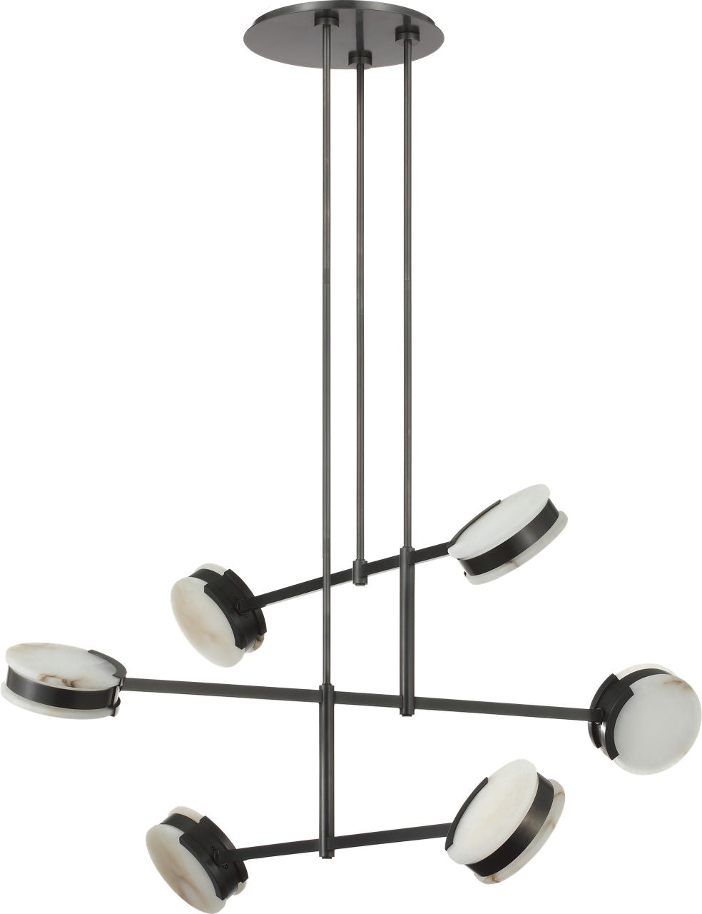Melange 54" Multi-Positional Chandelier | Bronze | Alabaster