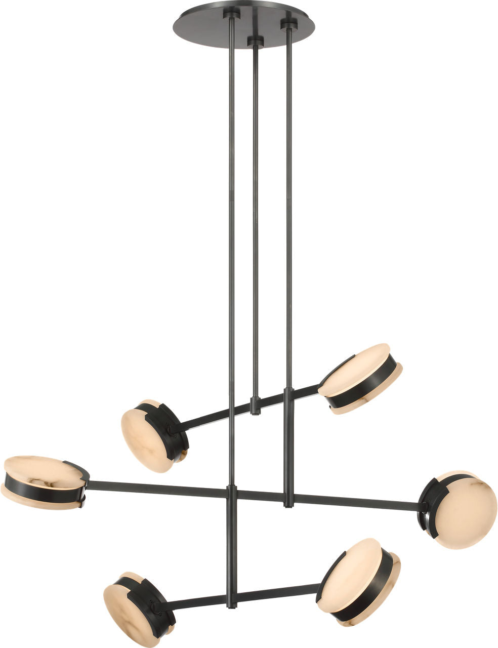 Melange 54" Multi-Positional Chandelier | Bronze | Alabaster