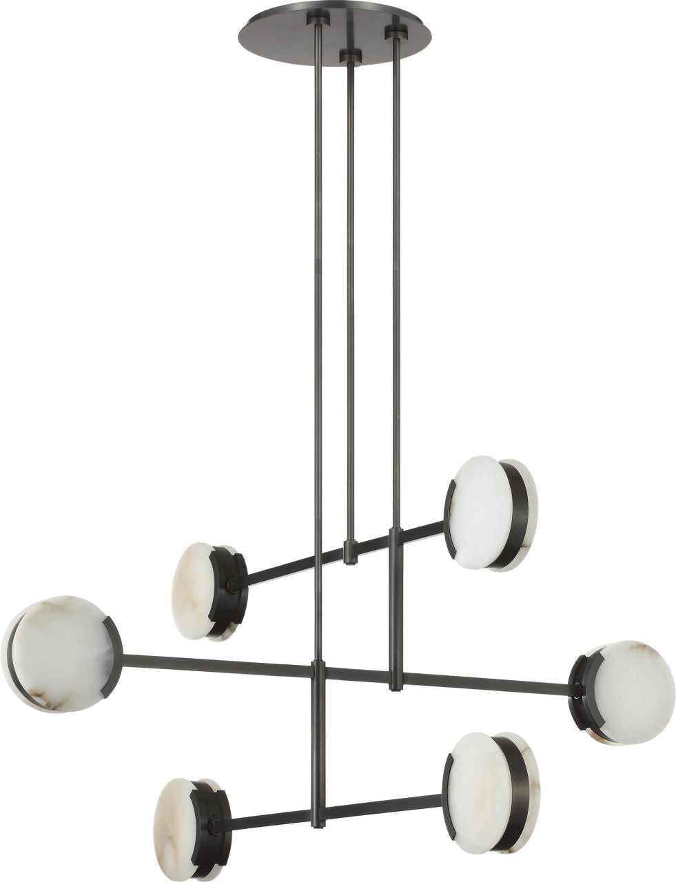 Melange 54" Multi-Positional Chandelier | Bronze | Alabaster