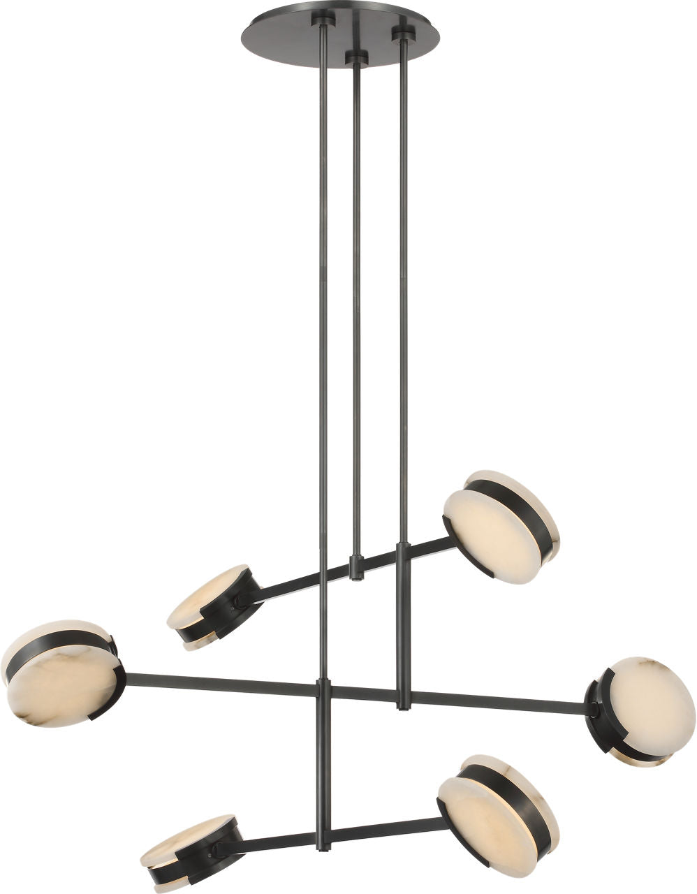 Melange 54" Multi-Positional Chandelier | Bronze | Alabaster