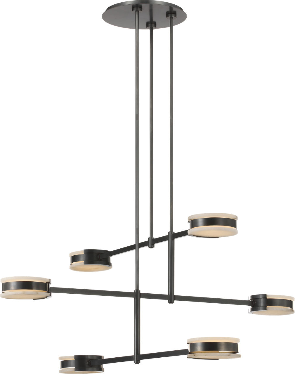 Melange 54" Multi-Positional Chandelier | Bronze | Alabaster