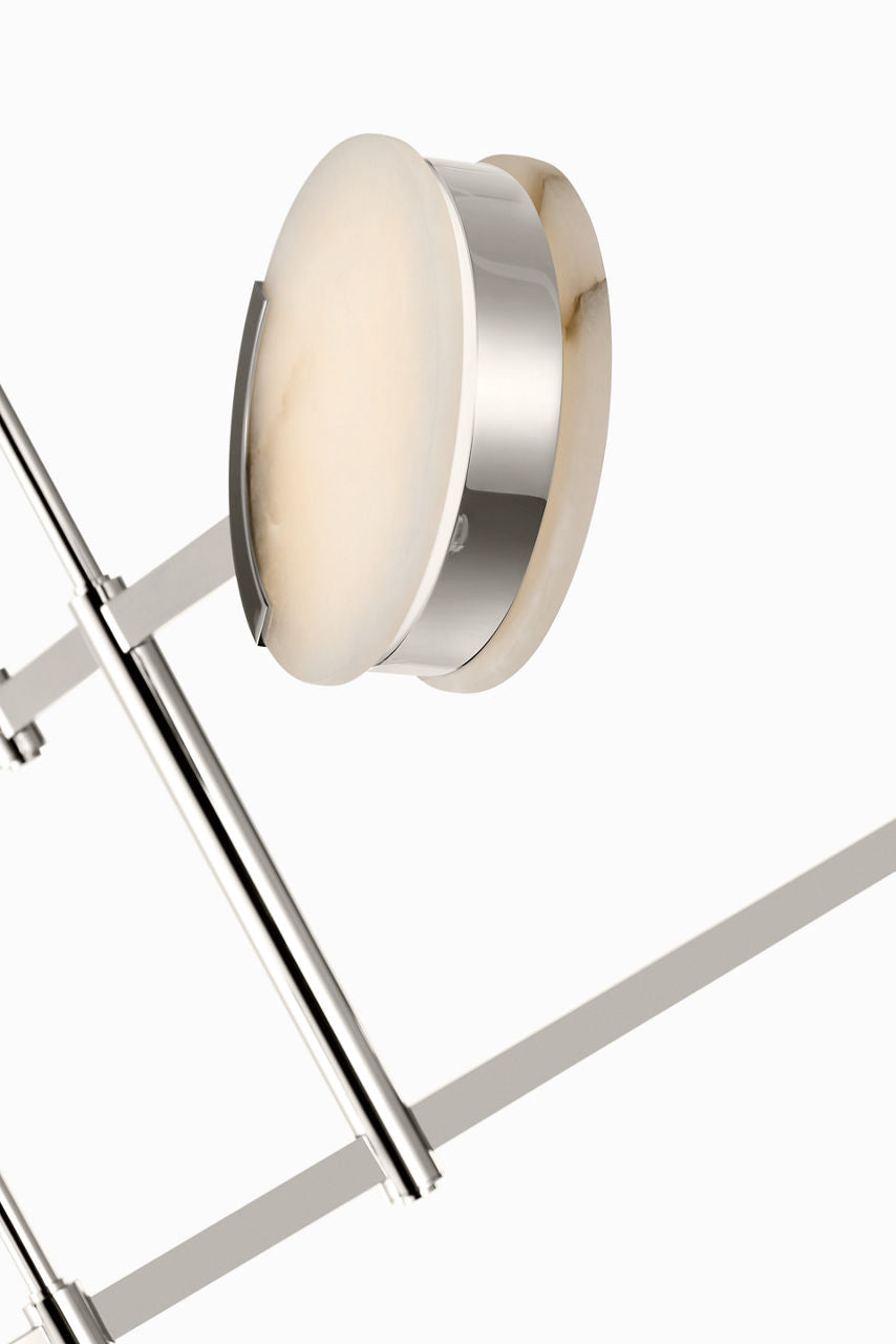 Melange 54" Multi-Positional Chandelier | Polished Nickel | Alabaster