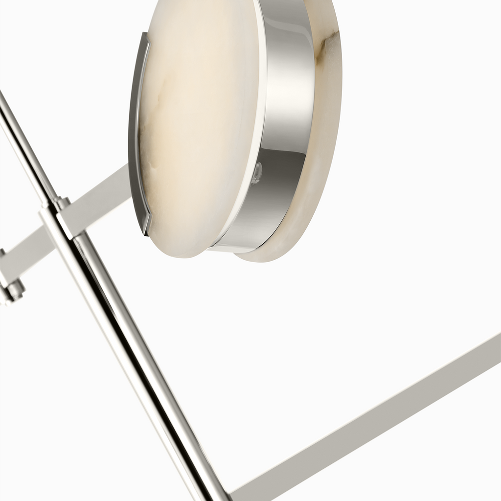 Melange 54" Multi-Positional Chandelier | Polished Nickel | Alabaster