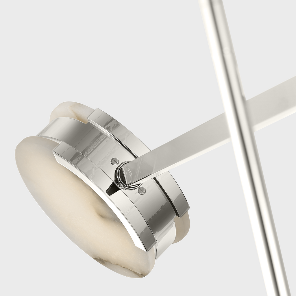 Melange 54" Multi-Positional Chandelier | Polished Nickel | Alabaster