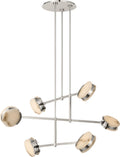Melange 54" Multi-Positional Chandelier | Polished Nickel | Alabaster