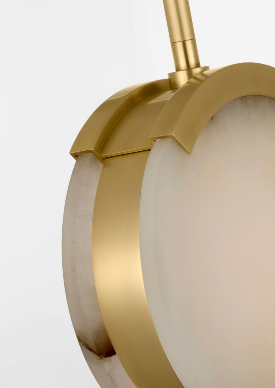 Melange 7" Pendant | Antique-Burnished Brass | Alabaster