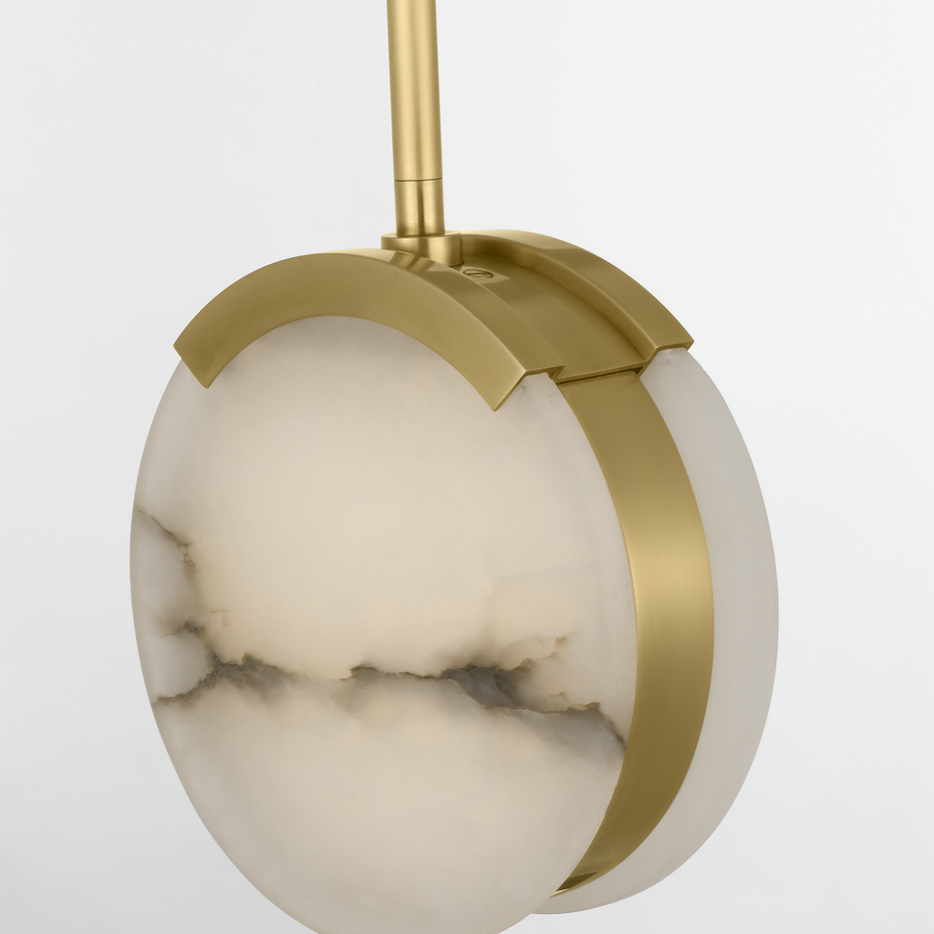 Melange 7" Pendant | Antique-Burnished Brass | Alabaster