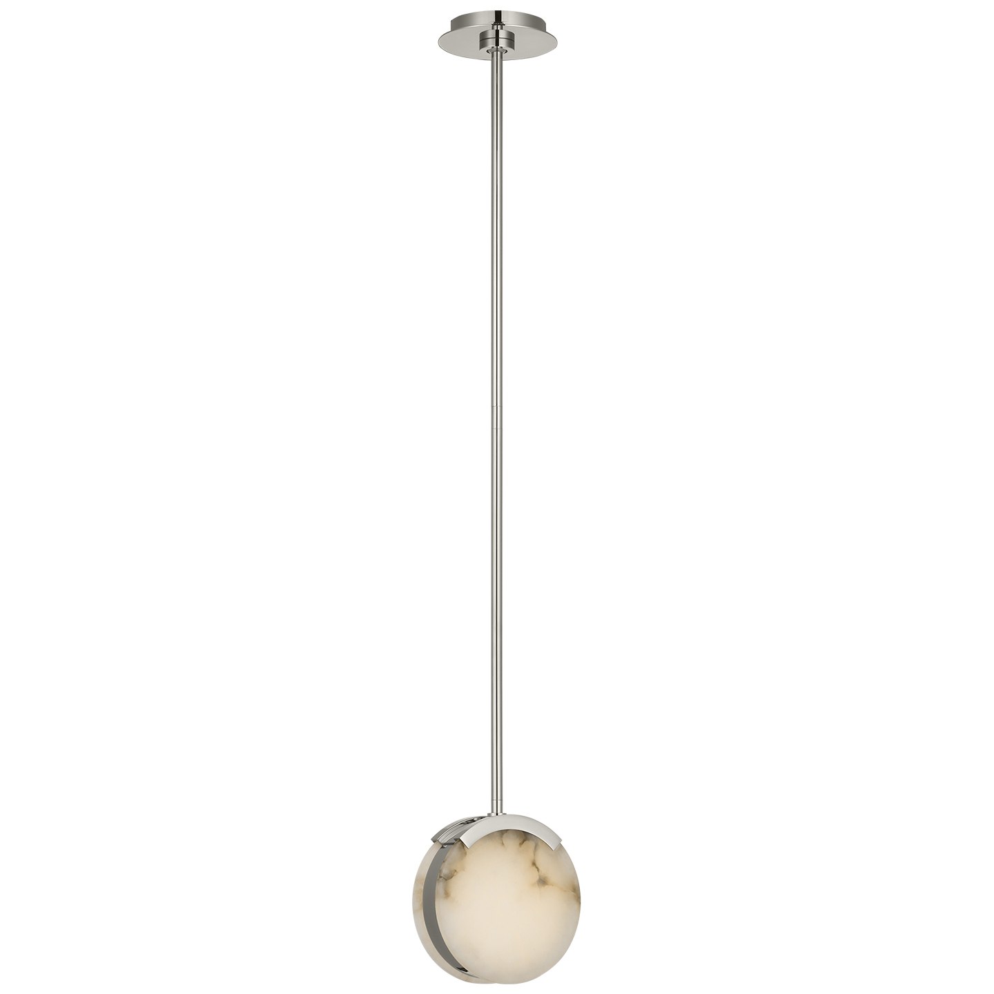 Melange 7" Pendant | Polished Nickel | Alabaster
