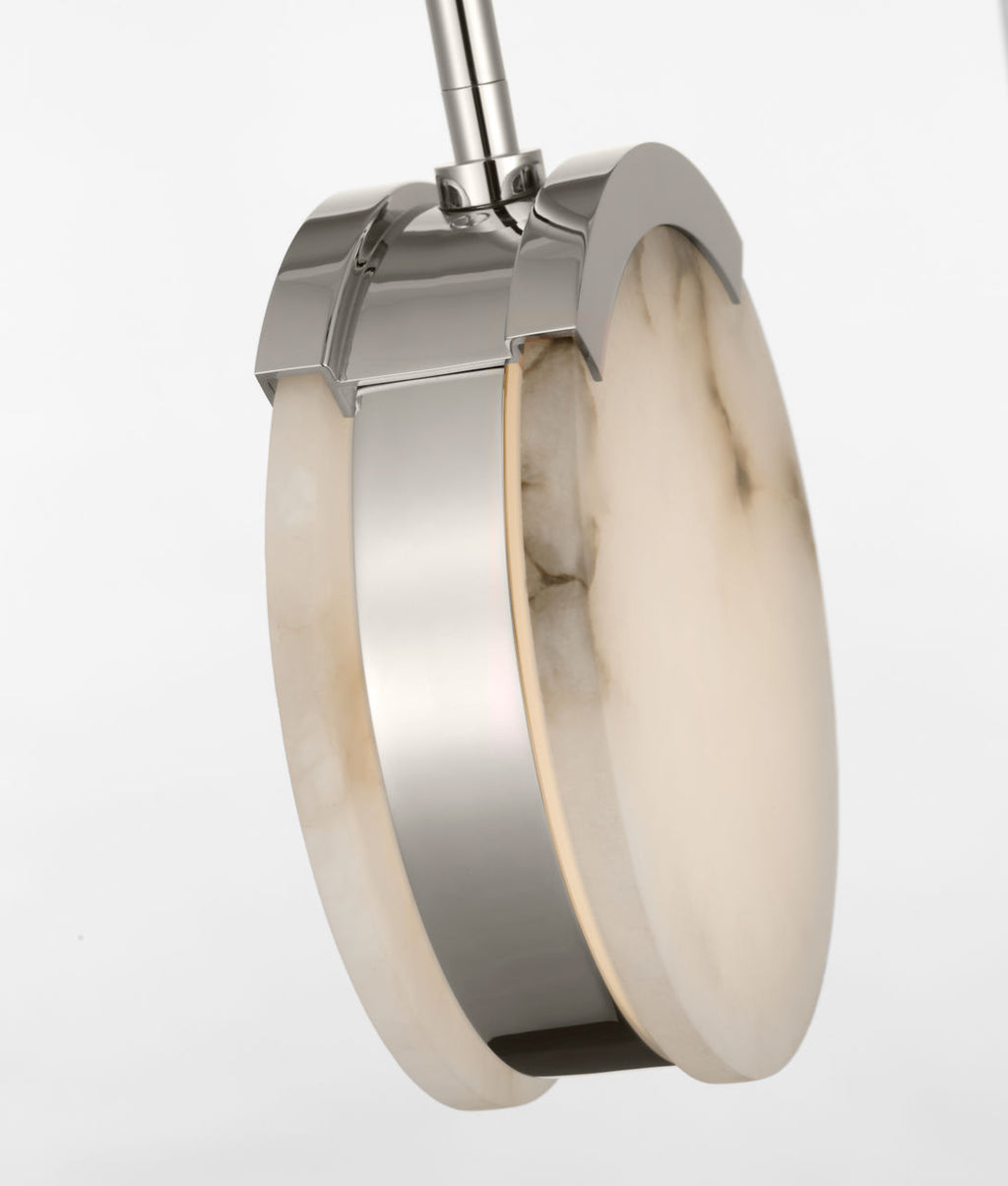 Melange 7" Pendant | Polished Nickel | Alabaster