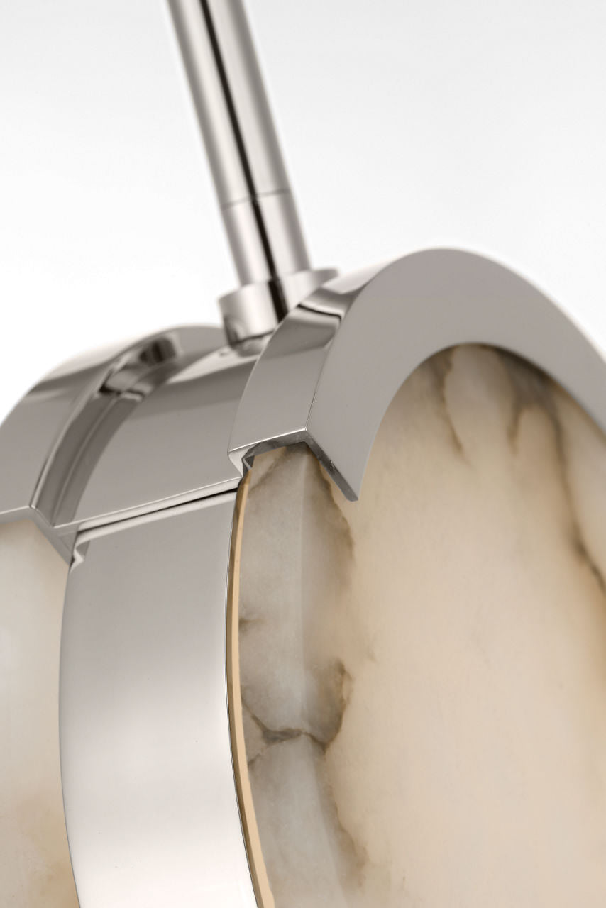 Melange 7" Pendant | Polished Nickel | Alabaster