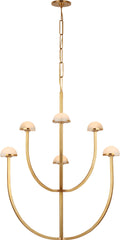 Pedra Large Two-Tier Chandelier | Antique-Burnished Brass | Alabaster
