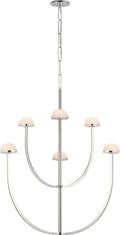 Pedra Large Two-Tier Chandelier | Polished Nickel | Alabaster