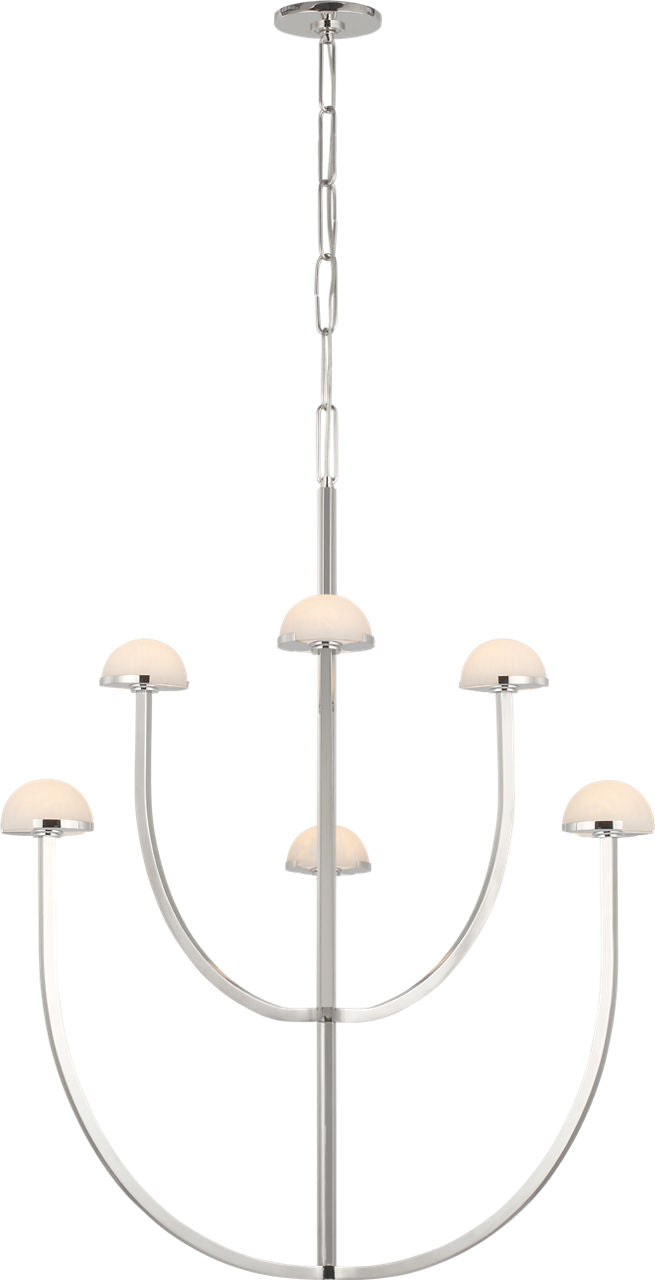 Pedra Large Two-Tier Chandelier | Polished Nickel | Alabaster