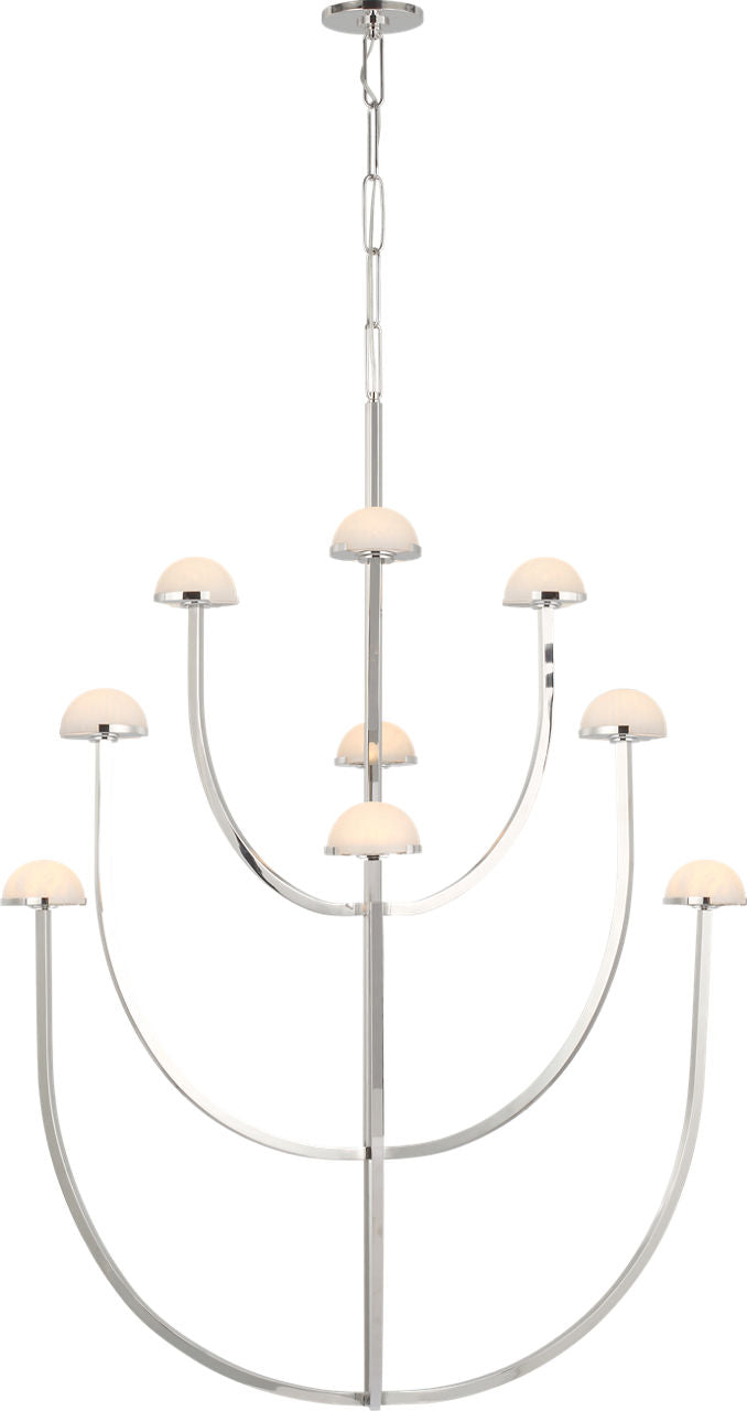 Pedra X-Large Three-Tier Chandelier | Polished Nickel | Alabaster