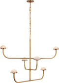 Pedra Three Tier Shallow Chandelier | Antique-Burnished Brass | Alabaster