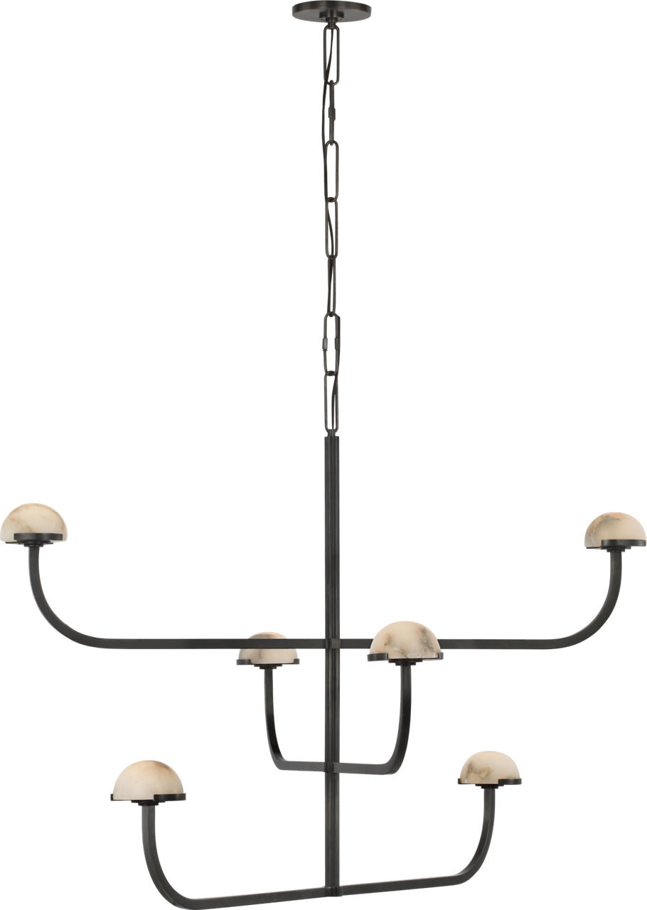 Pedra Three Tier Shallow Chandelier | Bronze | Alabaster