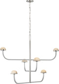 Pedra Three Tier Shallow Chandelier | Polished Nickel | Alabaster