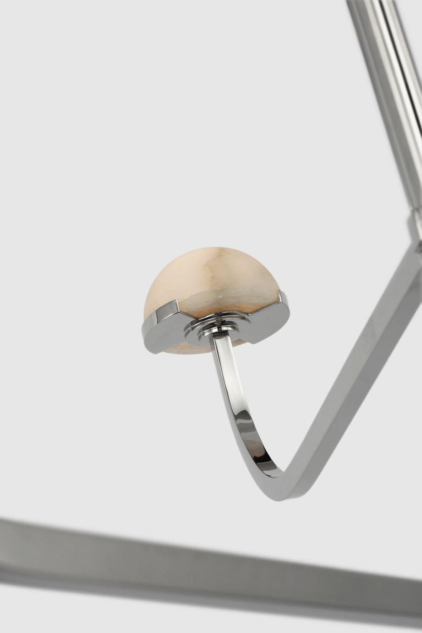 Pedra Three Tier Shallow Chandelier | Polished Nickel | Alabaster