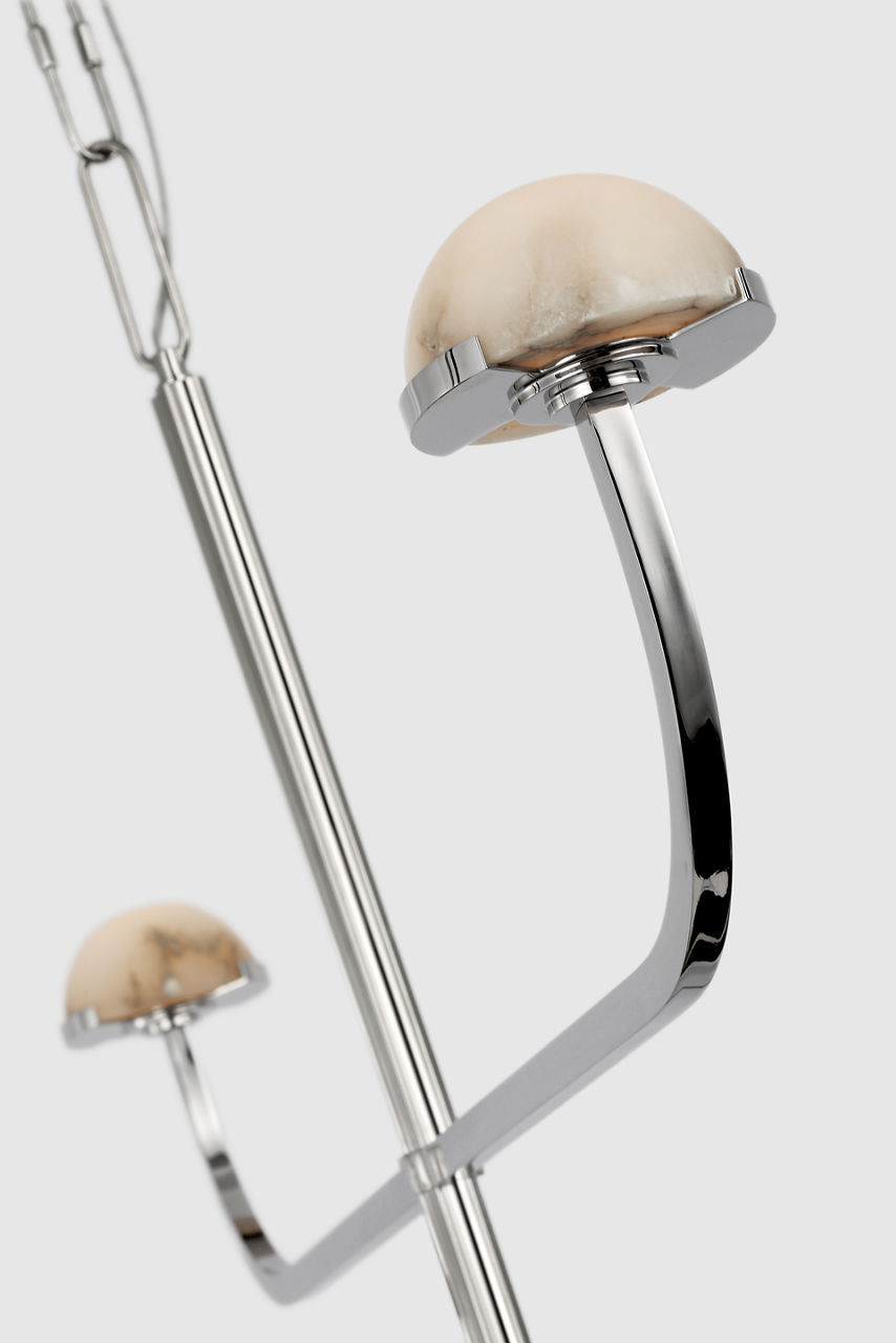 Pedra Three Tier Shallow Chandelier | Polished Nickel | Alabaster