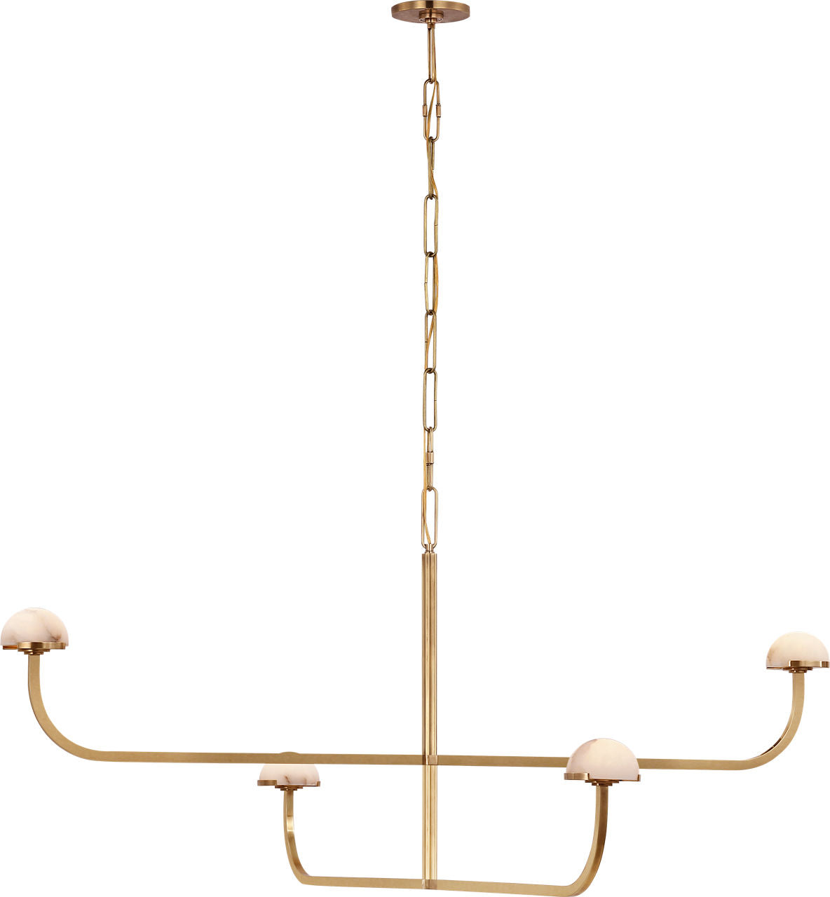 Pedra Two Tier Shallow Chandelier | Antique-Burnished Brass | Alabaster