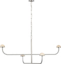 Pedra Two Tier Shallow Chandelier | Polished Nickel | Alabaster