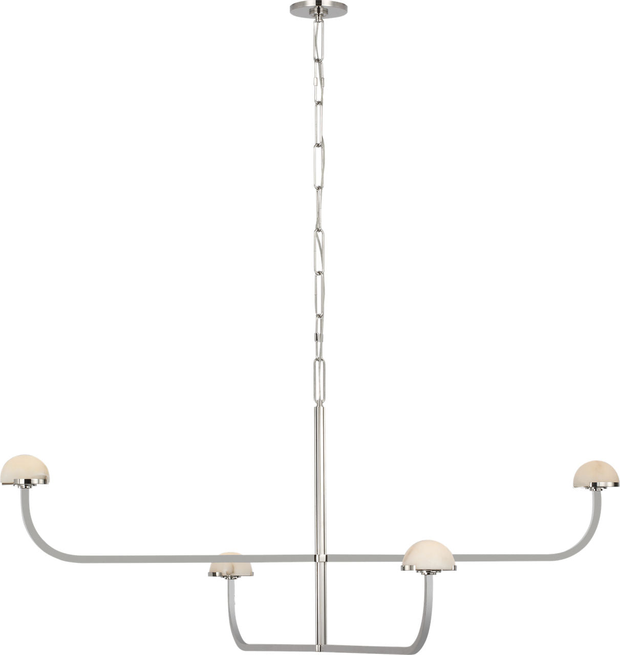 Pedra Two Tier Shallow Chandelier | Polished Nickel | Alabaster