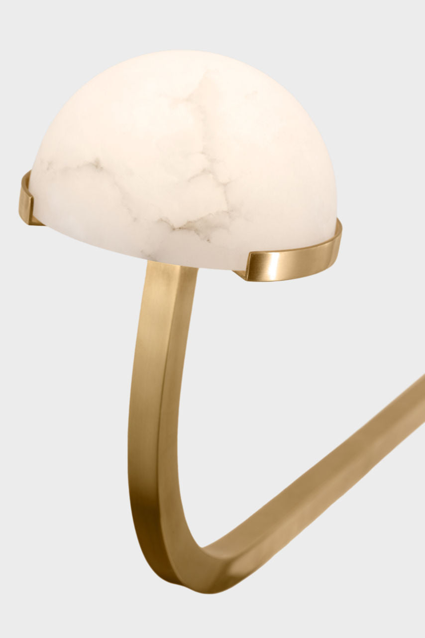 Pedra 56" Linear Chandelier | Antique-Burnished Brass | Alabaster