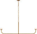 Pedra 56" Linear Chandelier | Antique-Burnished Brass | Alabaster