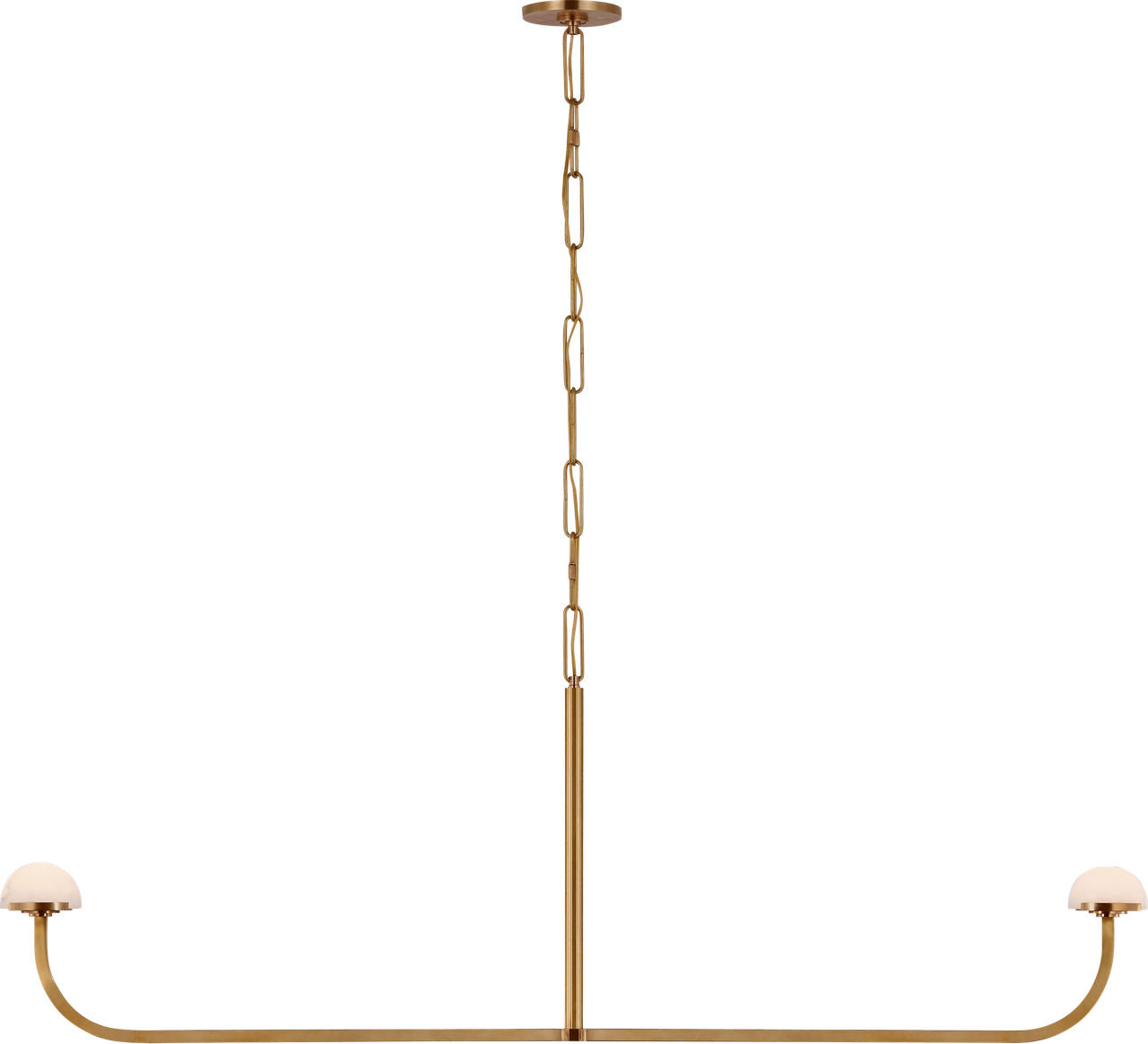 Pedra 56" Linear Chandelier | Antique-Burnished Brass | Alabaster
