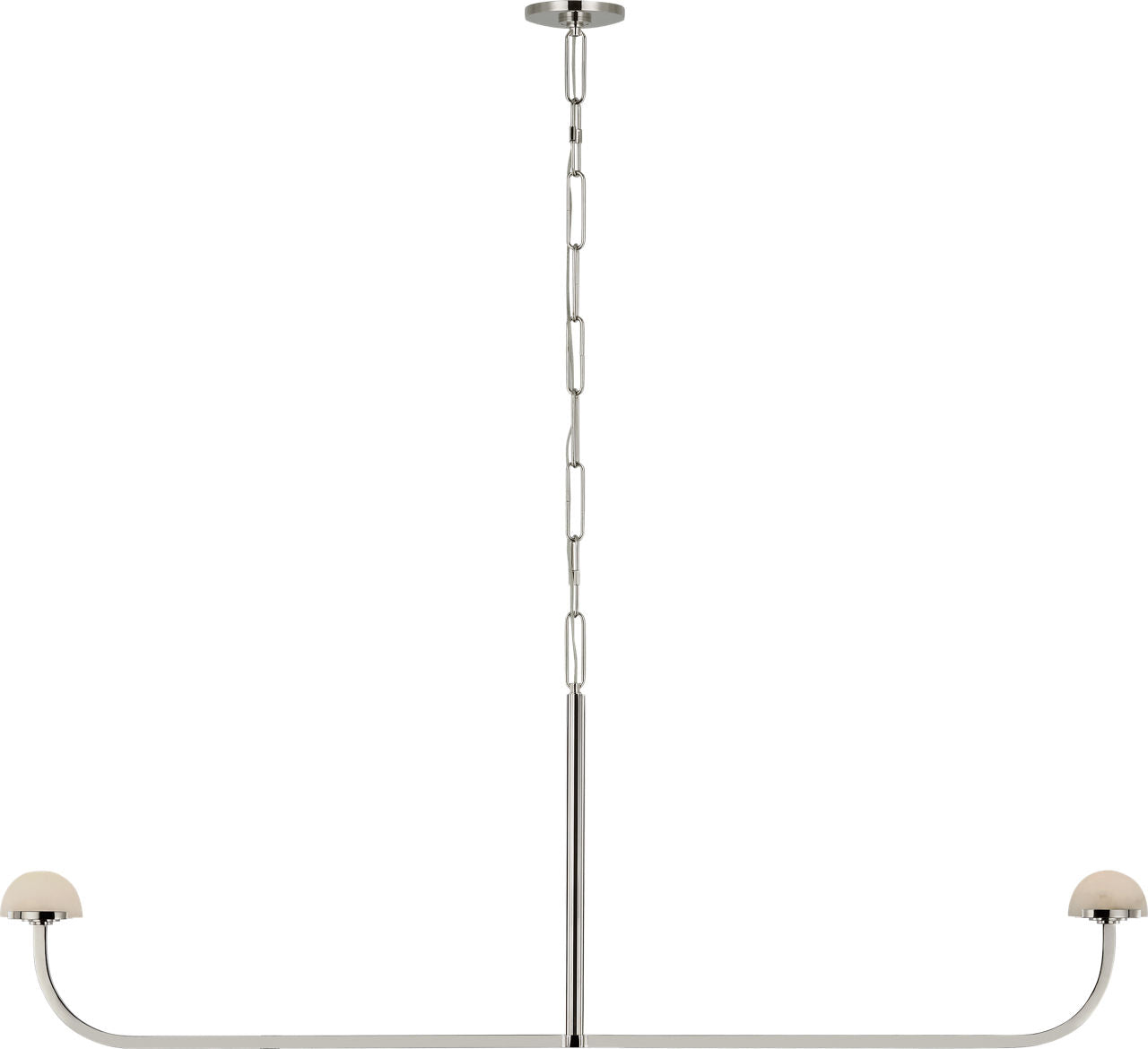 Pedra 56" Linear Chandelier | Polished Nickel | Alabaster