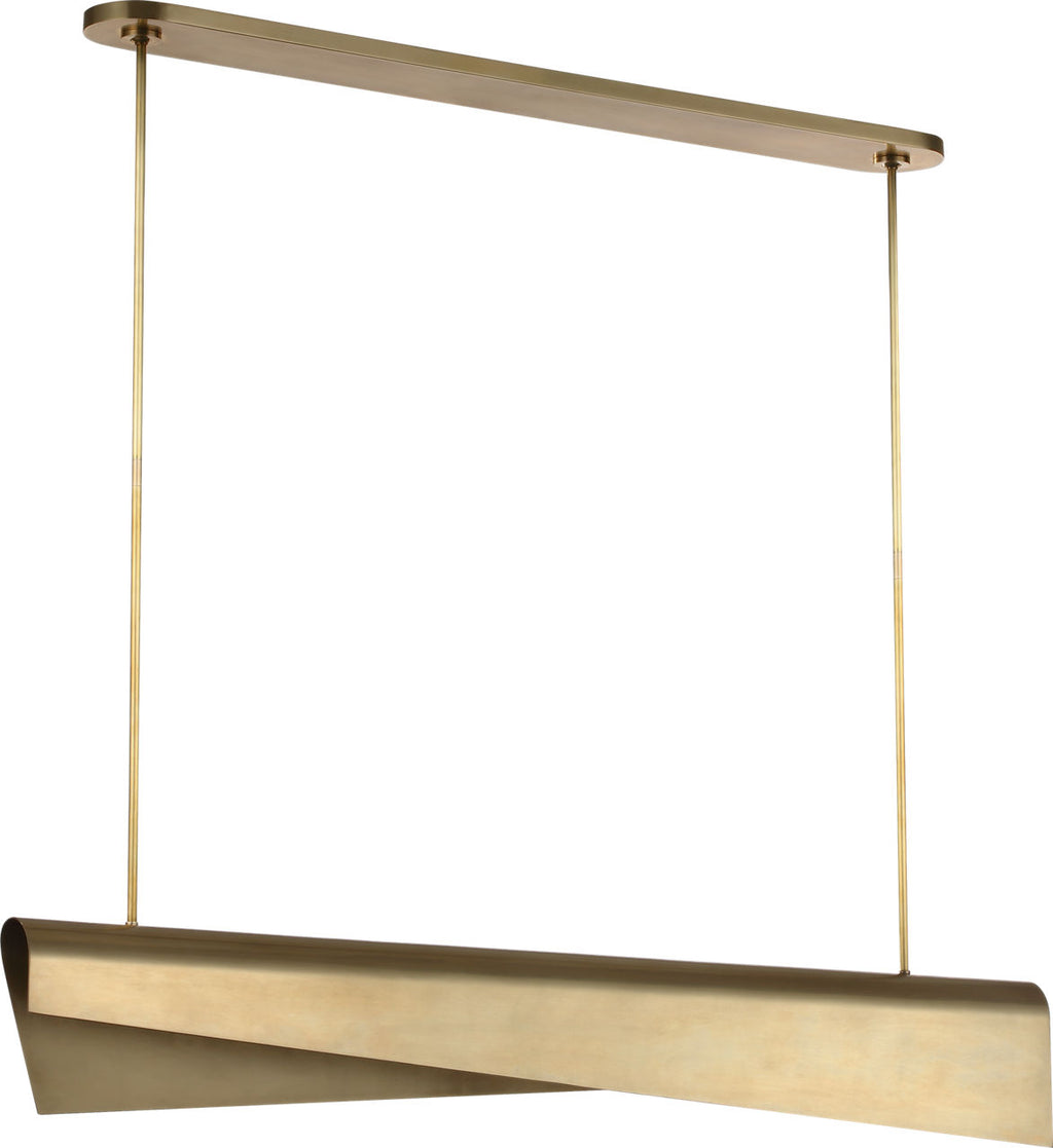 Piel 48" Linear Pendant | Antique-Burnished Brass