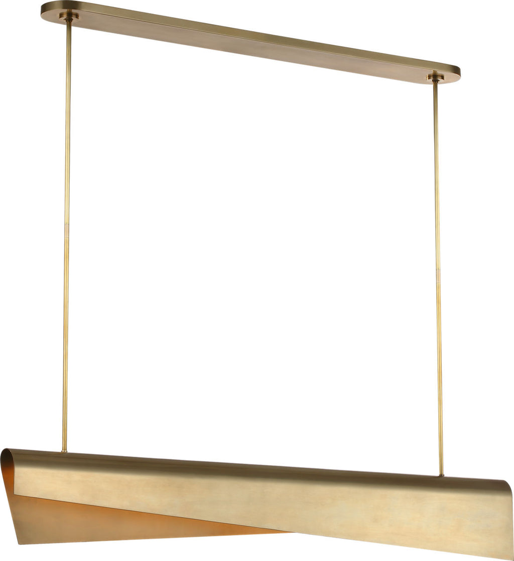 Piel 48" Linear Pendant | Antique-Burnished Brass