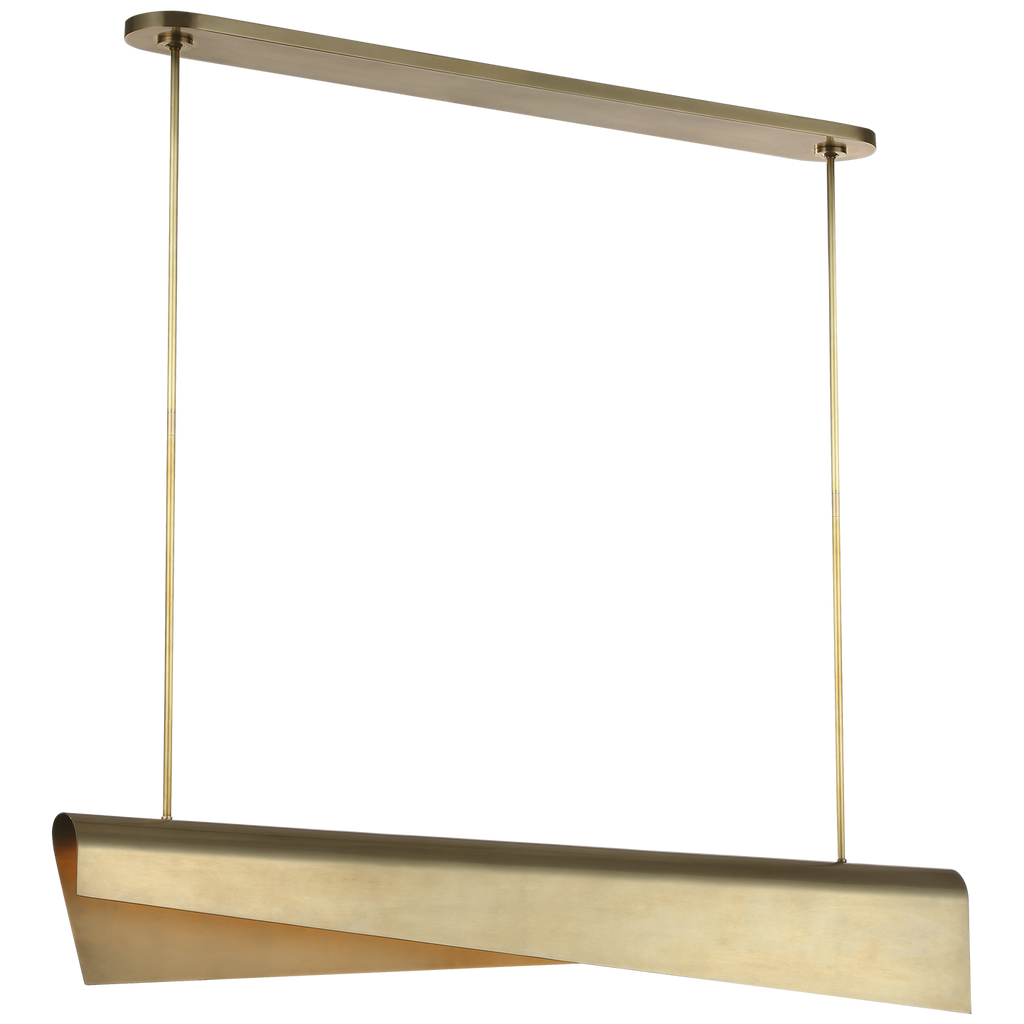 Piel 48" Linear Pendant | Antique-Burnished Brass