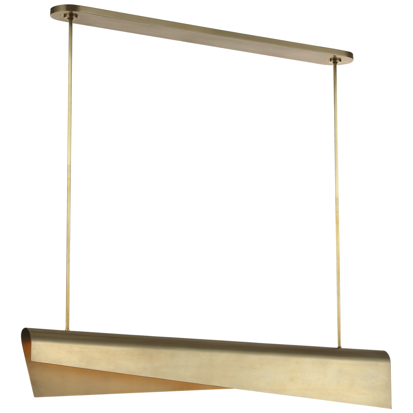Piel 48" Linear Pendant | Antique-Burnished Brass