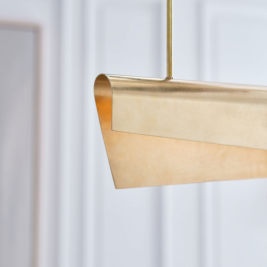 Piel 48" Linear Pendant | Antique-Burnished Brass