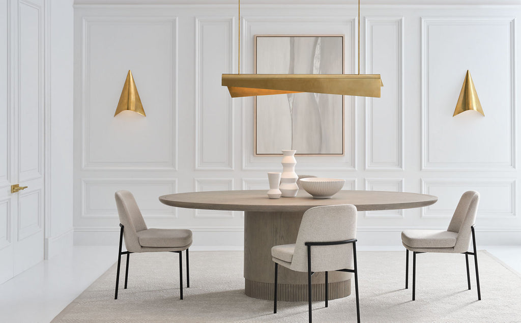 Piel 48" Linear Pendant | Antique-Burnished Brass