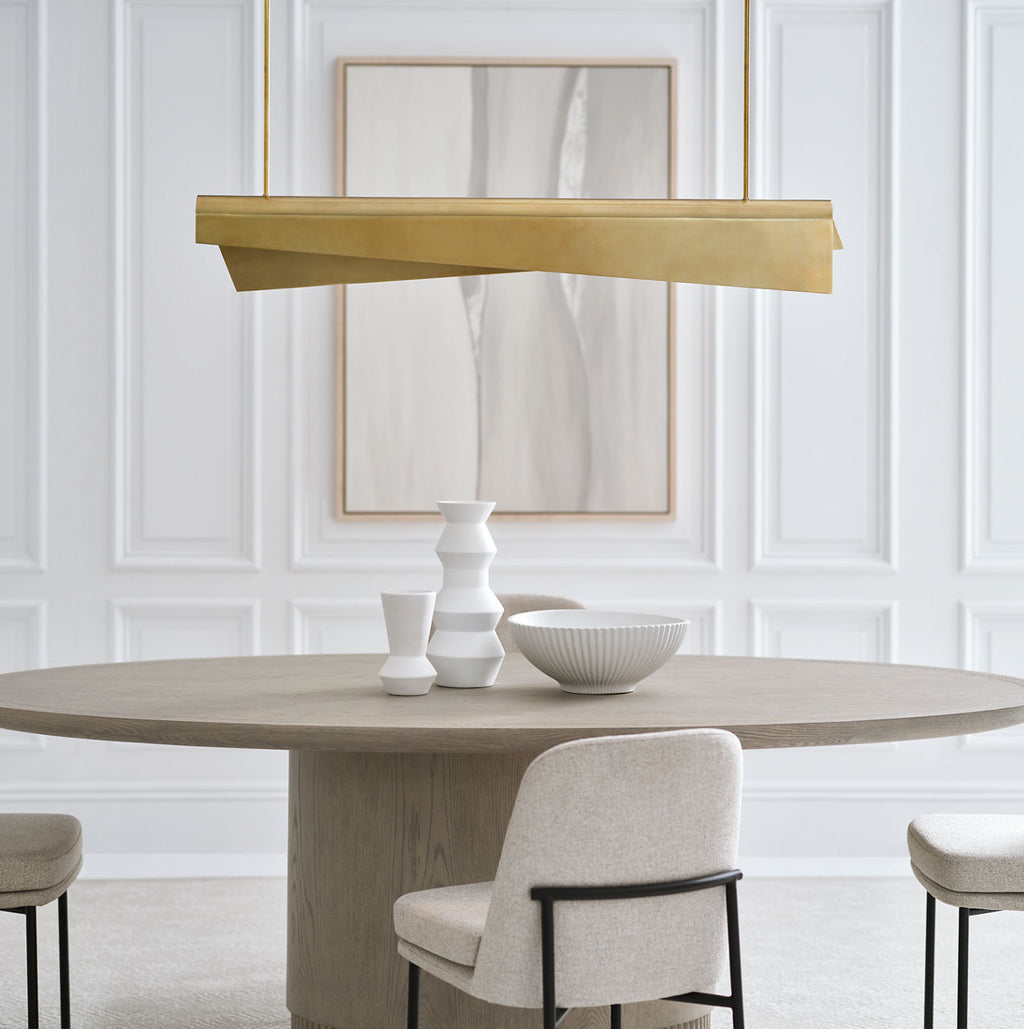 Piel 48" Linear Pendant | Antique-Burnished Brass