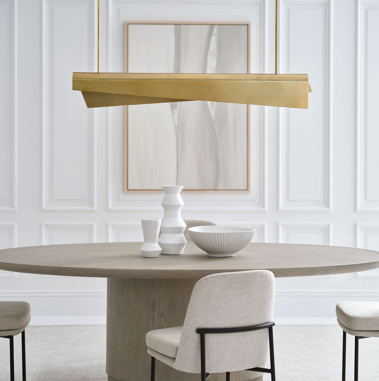 Piel 48" Linear Pendant | Antique-Burnished Brass