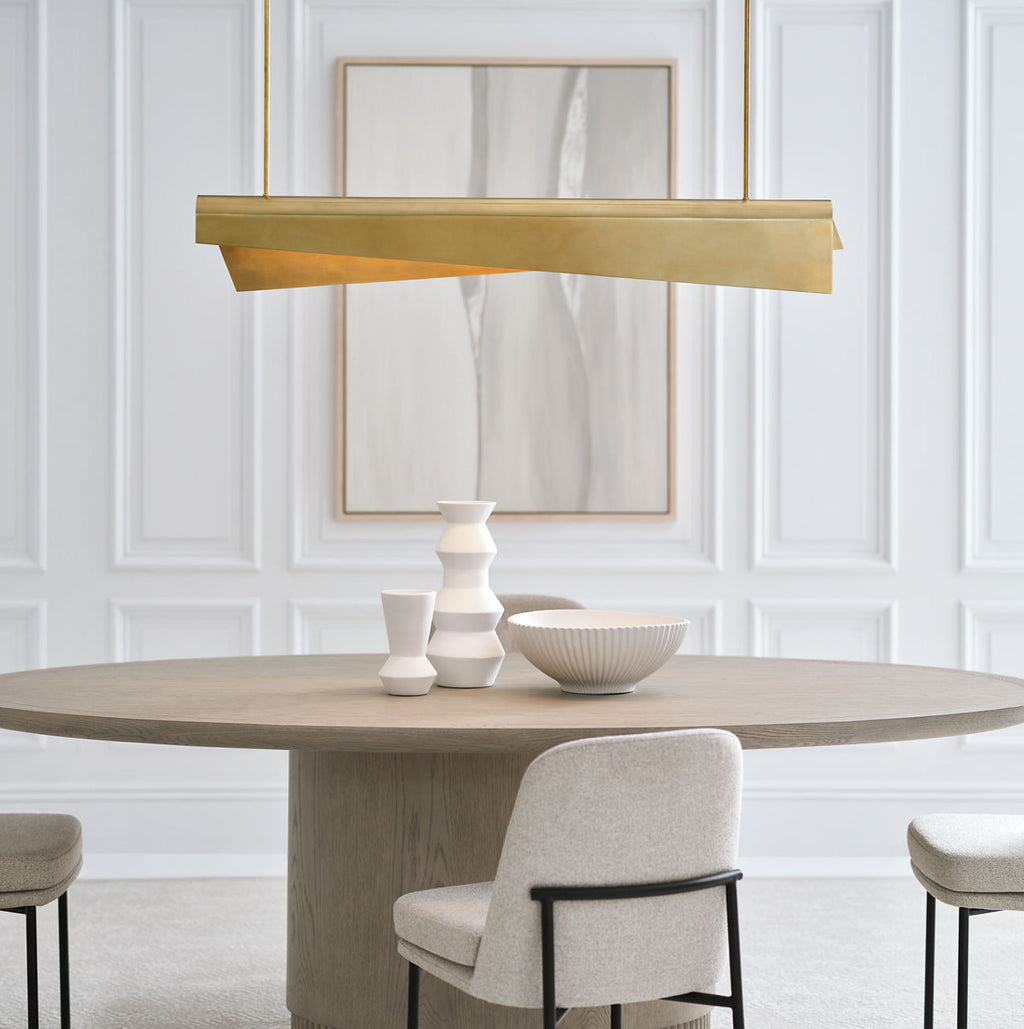 Piel 48" Linear Pendant | Antique-Burnished Brass