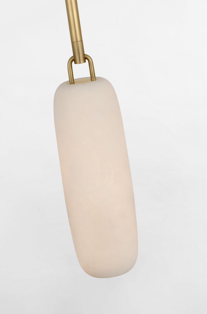 Formosa 11" Single Pendant | Antique-Burnished Brass | Alabaster