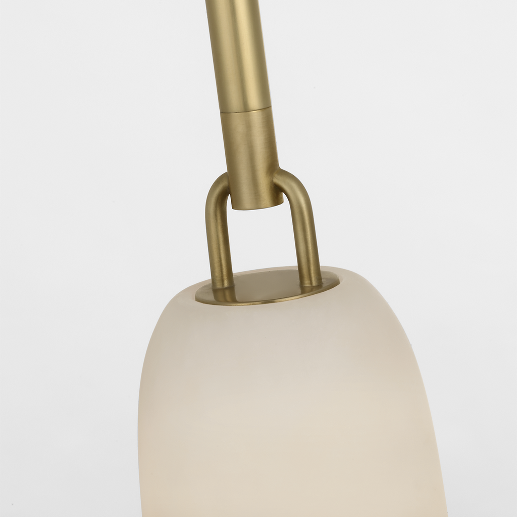 Formosa 17" Single Pendant | Antique-Burnished Brass | Alabaster