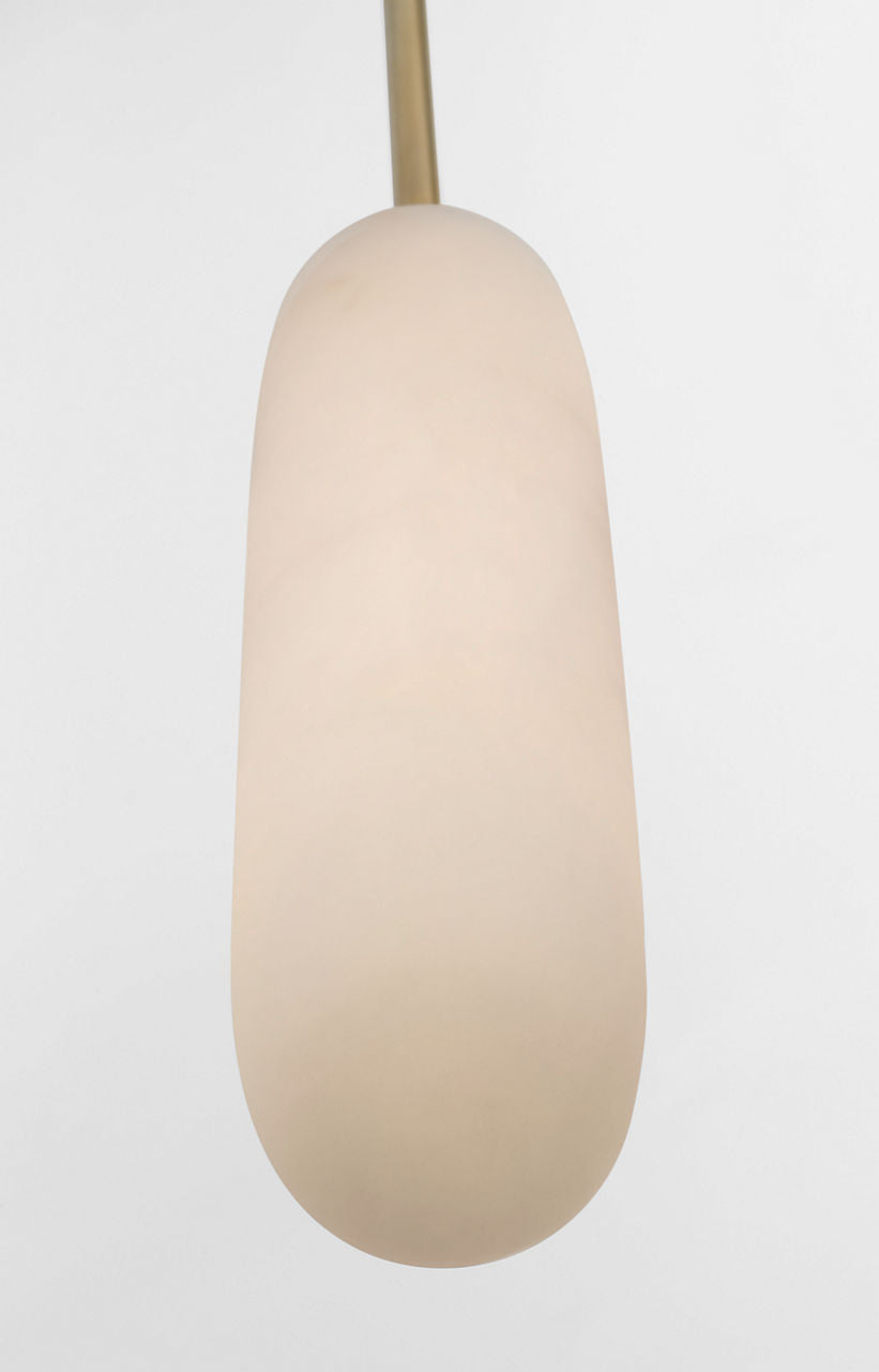 Formosa 17" Single Pendant | Antique-Burnished Brass | Alabaster