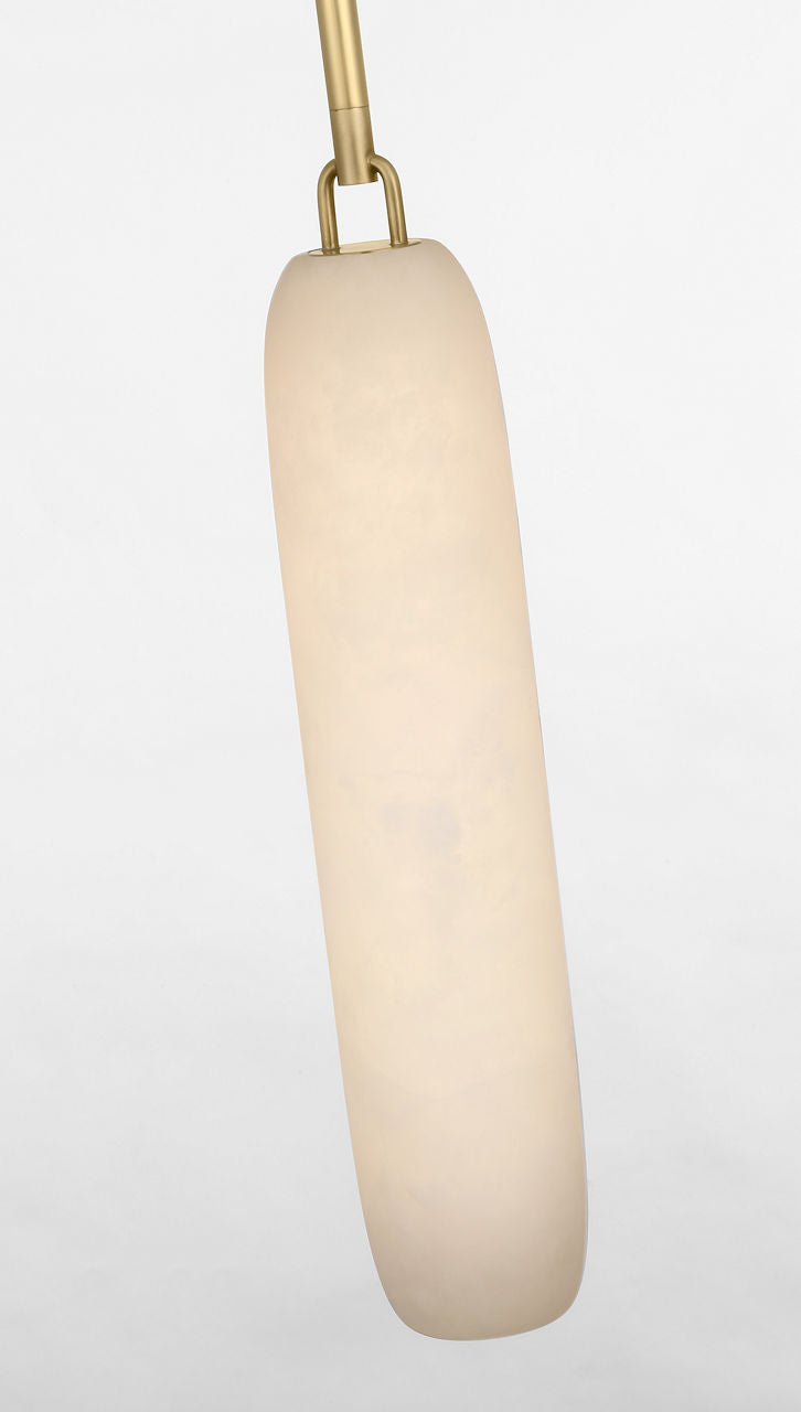 Formosa 17" Single Pendant | Antique-Burnished Brass | Alabaster