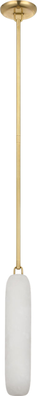 Formosa 17" Single Pendant | Antique-Burnished Brass | Alabaster